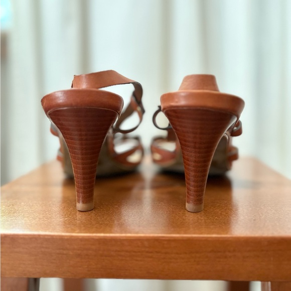 Cole Haan Strappy Brown Leather Sandals - Picture 3 of 5